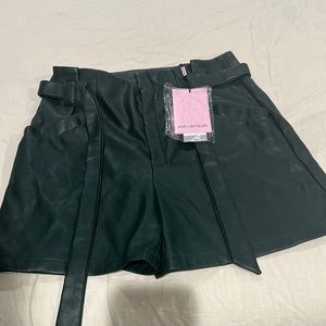 Vegan leather shorts